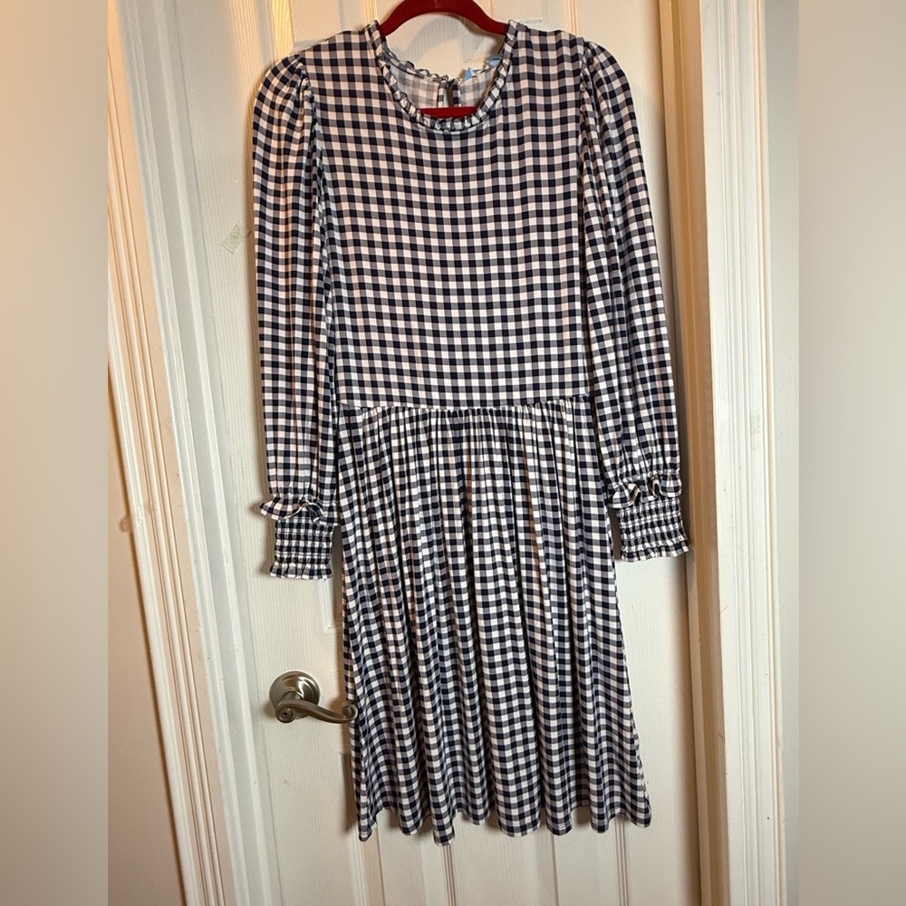Country Picnic Draper James Blue & White Gingham Dress Carnival Party Vibe Sz. S
